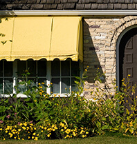 small yellow awning