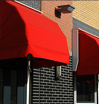 red canopies