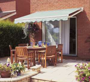 luxaflex awning on back garden