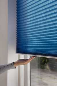 luxaflex blue pleated blinds