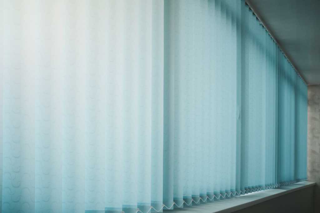 blue vertical blinds