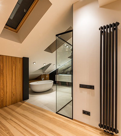 Skylight in bathroom to enhance natural light